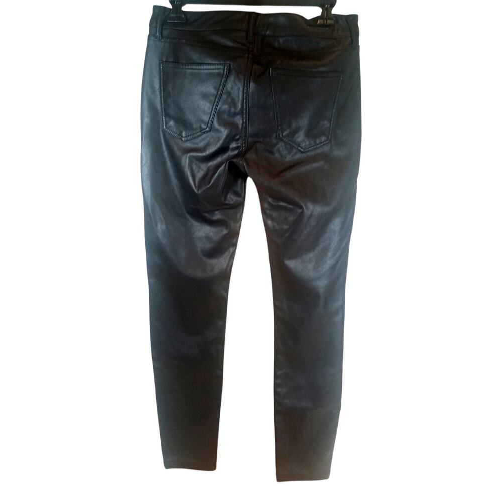 KUT FROM THE KLOTH WOMENS 6 FAUX LEATHER BLACK SKINNY JEANS SNAP MISSING - Picture 3 of 8